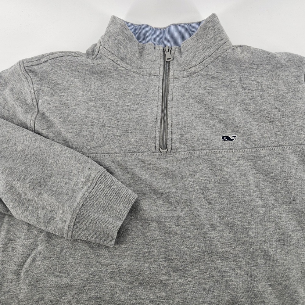 Vineyard Vines Target Mens Quarter Zip Pullover Sweatshirt Grey Whale Logo L
